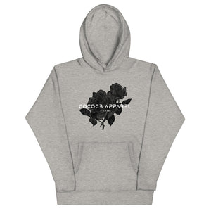 Sweat à capuche gris hommes (roses noires)