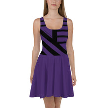 Load image into Gallery viewer, Women&#39;s Purple Skater Dress (black lines)
