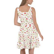 Load image into Gallery viewer, Women&#39;s White Skater Dress (floral2)
