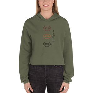 Women's Cropped Cut Hoodie (kisses)