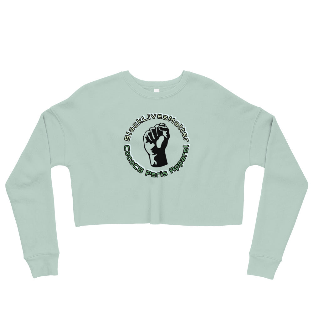 BLM Olive Cropped Sweatshirt (Fist)