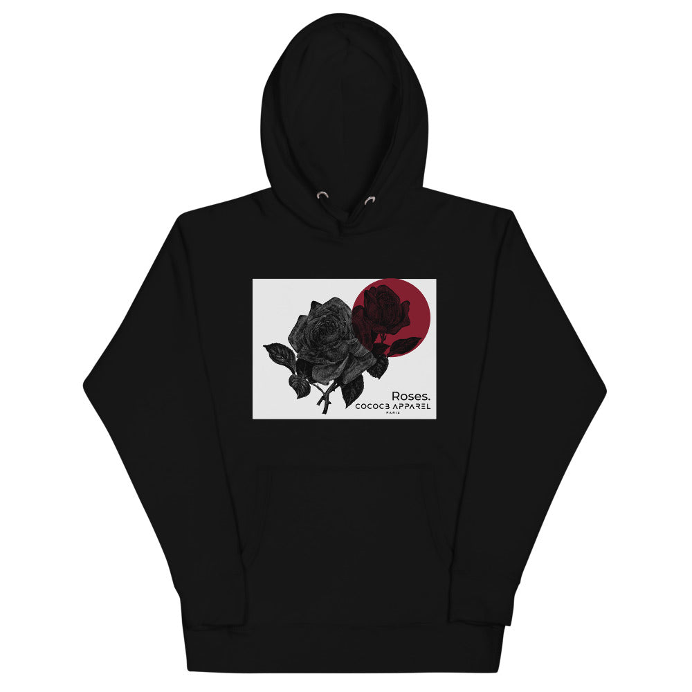 Men's Black Hoodie (roses)