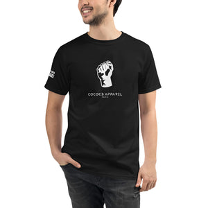 BLM T-shirt noir organique unisexe (Poing)