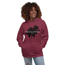 Charger l&#39;image dans la galerie, Sweat à capuche bordeaux femmes (roses noires)
