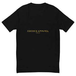 T-shirt basique pour hommes (l'or sur noir)