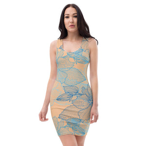 Robe courte couleur nude femmes (fleurs2)