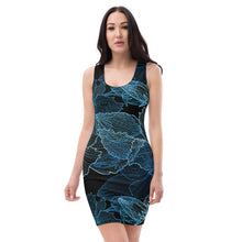 Load image into Gallery viewer, Women&#39;s Black Short Cut Dress (flowers2)
