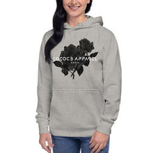 Load image into Gallery viewer, Women&#39;s Grey Hoodie (black roses)
