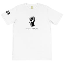 Load image into Gallery viewer, BLM Unisex Organic White T-Shirt (Fist)
