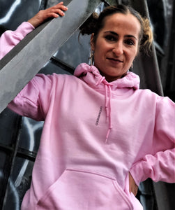 Felpa con cappuccio rosa chiaro donna (om)