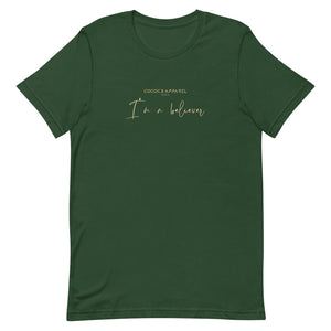 Men's Short Sleeve Forest Green T-Shirt (I'm a believer)