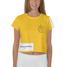 Charger l&#39;image dans la galerie, T-shirt court CatDab jaune
