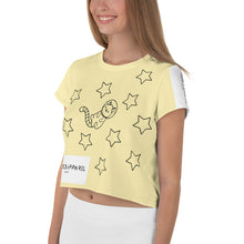 Charger l&#39;image dans la galerie, T-shirt court Chat spatial jaune
